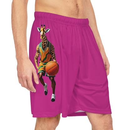 Basketball Shorts - Giraffe - Pink